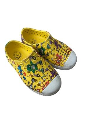 Native Jefferson Toddlers Size C6 Yellow White Robuddies Robot Shoes Slip-On